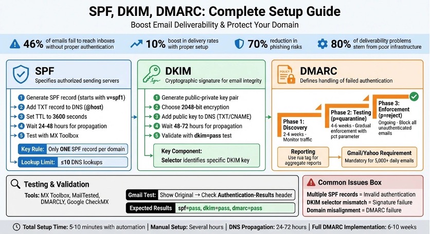 SPF, DKIM, DMARC complete setup guide